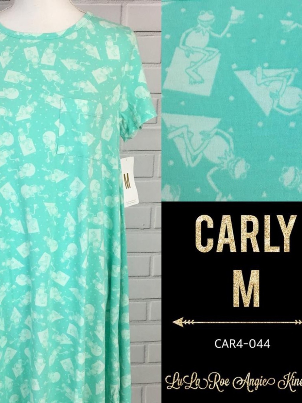 LuLaRoe Disney Carly Dress - Kermit the Frog Muppets